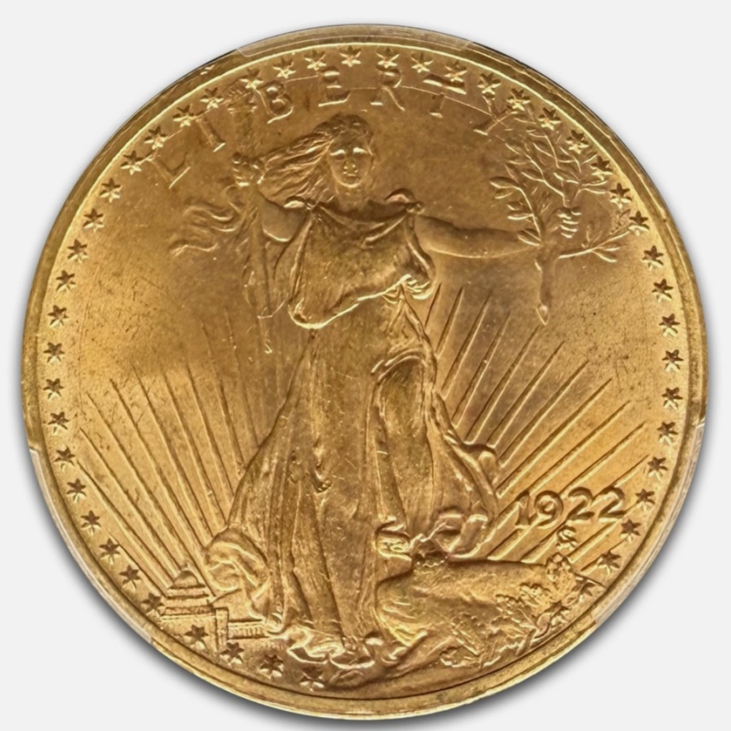 1922 $20 St Gaudens Gold Double Eagle MS-66 PCGS