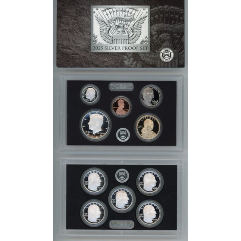 2025 US United States Mint Silver Proof 10 Coin Set 25RH S LAST PENNY + QUARTERS